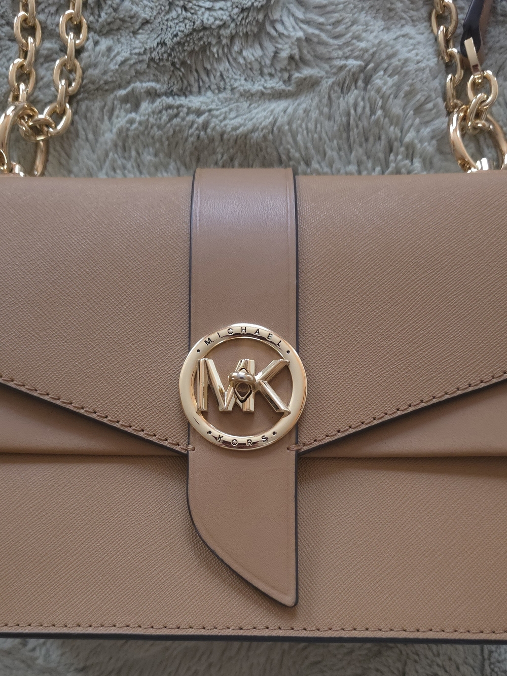 Michael Kors Tan Leather Shoulder Bag with Gold Hardware
